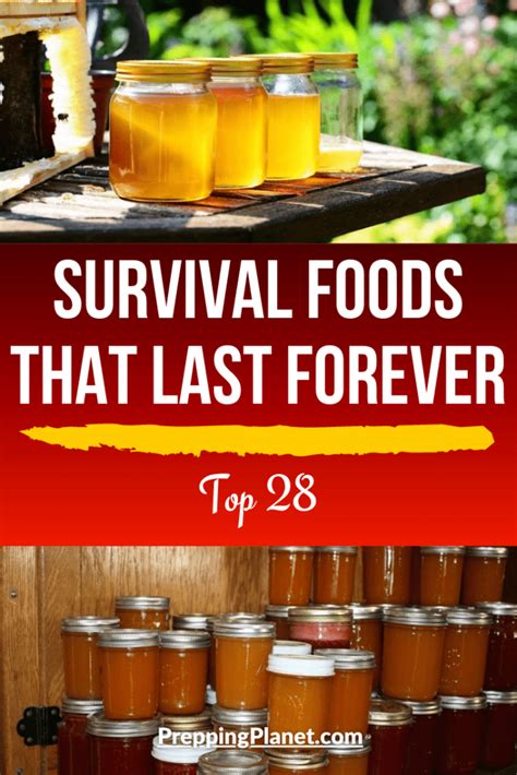 Some foods have naturally long shelf lives, and if stored properly will keep for months or years. Survival foods that last forever ( Top 28 ) » Prepping Planet