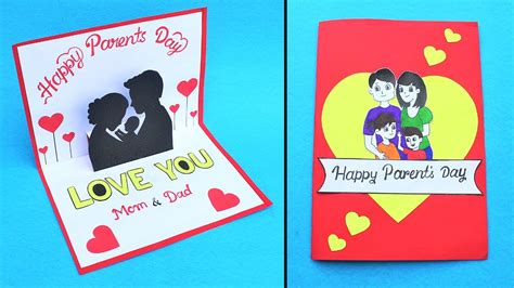 Beautiful Parents Day Card Idea Handmade Greetings Card For Mom And Dad