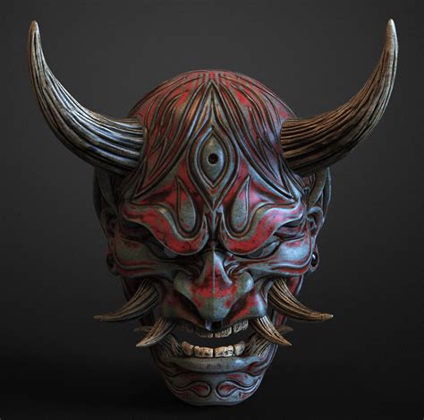 Japanese Hannya Mask Oni Demon Mask Samurai Mask Model For D Etsy