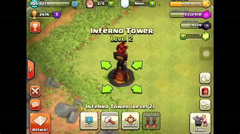 Clash Of Clans Upgrade Inferno Tower To Level 3 Youtube