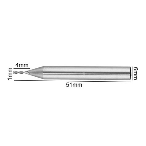 Buy 1mm 2 Flute HSS End Mill Cutter With Super Hard Straight Shank For