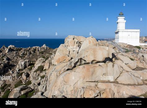 White Lighthouse At Capo Testa Sardinia Italy Stock Photo Alamy