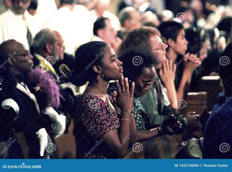 Several People Praying In A Church Service Ipeople Editorial Stock