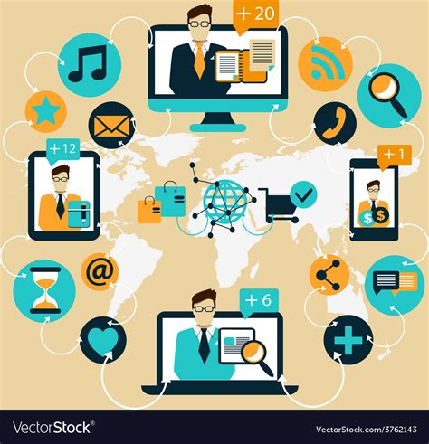 Business Communication Social Network Royalty Free Vector