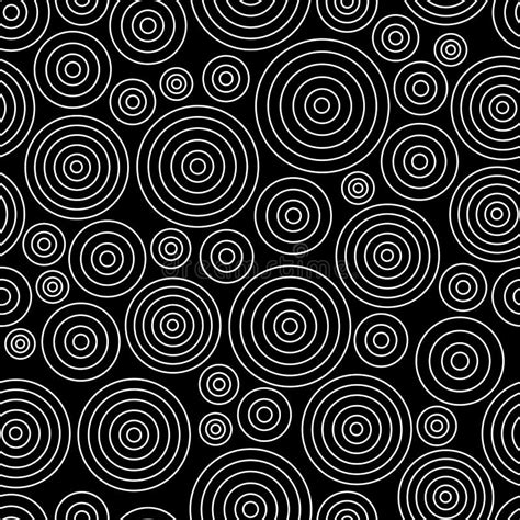 Seamless Abstract Pattern With White Circles On Black Background Stock