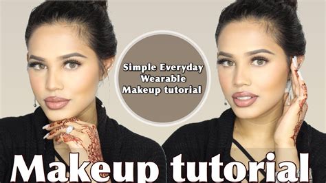 SIMPLE MAKEUP TUTORIAL FOR EVERYDAY FOR BROWN SKIN WITH NUDE LIPSTICK