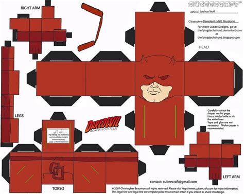 Papercraft Toys Arte De Papel All Marvel Cubecraft Daredevil