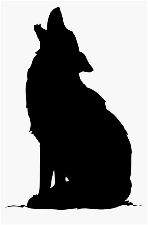 Sitting Howling Wolf Silhouette Hd Png Download Transparent Png