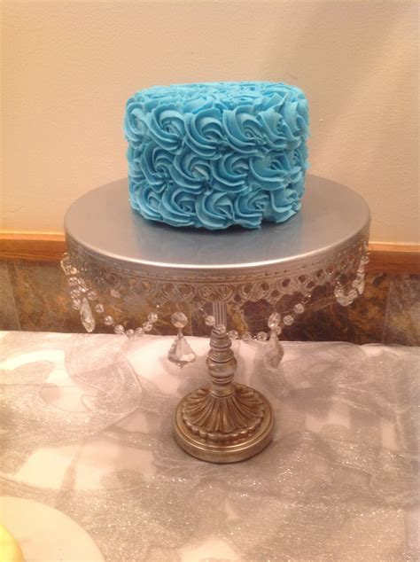 Blue Rosette Cake Rosette Cake Desserts Cake