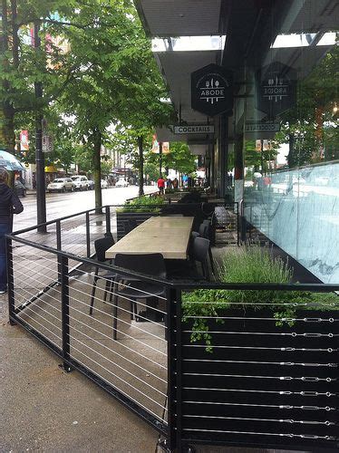 Abode Restaurant 1223 Robson St Cable Railings And Concrete Tabletops