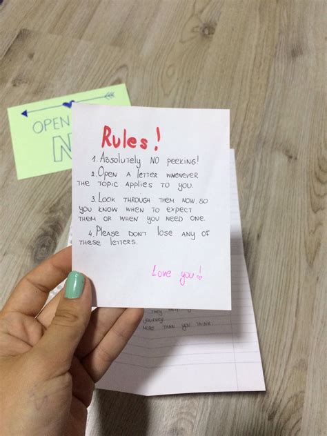 Rules For Open When Letters Open When Letters For Boyfriend