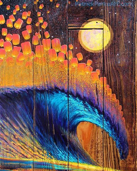 Patrick Parker Art 11x14 Ocean Wave Painting On Wood Print Sea Of