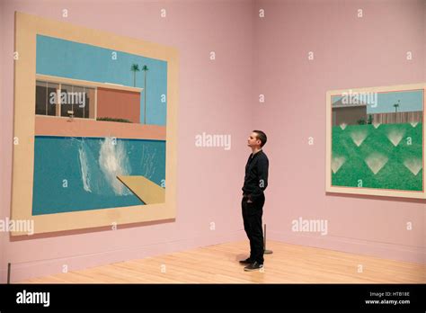 General View Of The David Hockney Retrospective At Tate Britain London