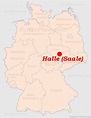 Halle (Saale) auf der Deutschlandkarte