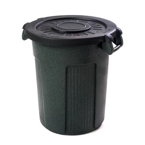 Toter 32 Gal Greenstone Round Trash Can With Black Lid Rbl32 00grs