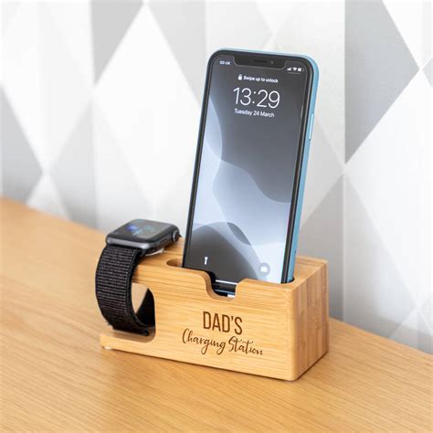 Personalised Charging Station Iphone And Apple Watch By Mirrorin