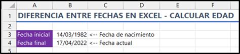 Calcular Diferencia Entre Fechas En Excel Sergio Alejandro Campos