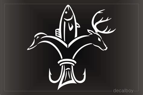Deer Duck Fish Hook Fleur De Lis Decals Official Sportsman Logo E84