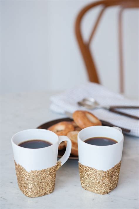 Diy Gold Glitter Dipped Mugs The Sweetest Occasion