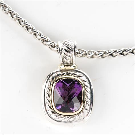 David Yurman Sterling Silver 14k Yellow Gold Amethyst 10mm Albion