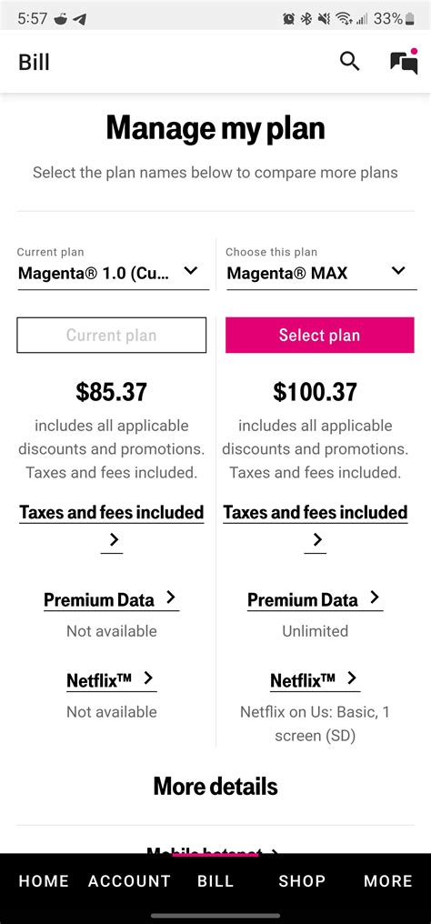 this is my current plan with TMobile postpaid any plans y'all would