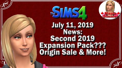 The Sims 4 July 11 2019 News Second 2019 Expansion Pack Origin