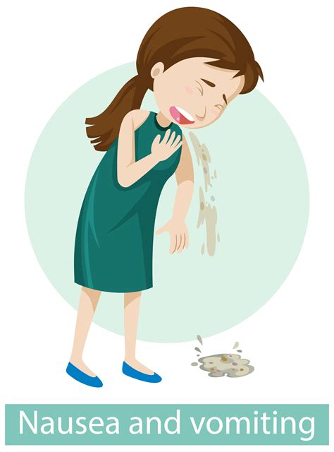 Cartoon Character With Nausea And Vomiting Symptoms 1434112 Vector Art
