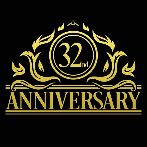Luxury 32nd Anniversary Logo Illustration Vectorfree Vector