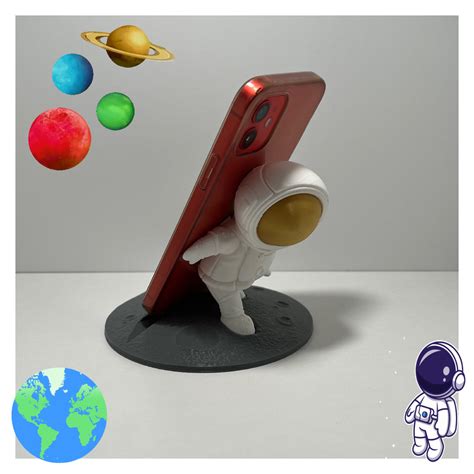 3d Printable Astronaut Phone Holder By Stlflix