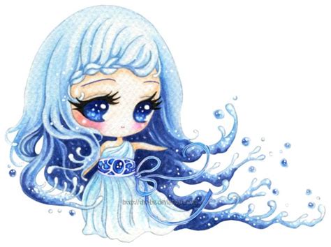 Water Element Girl In Water Water Element Cute Chibi