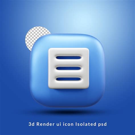 Premium Psd 3d Menu Ui Icon Isolated