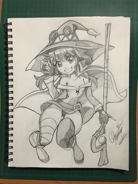 Megumin Pencil Sketch On Behance