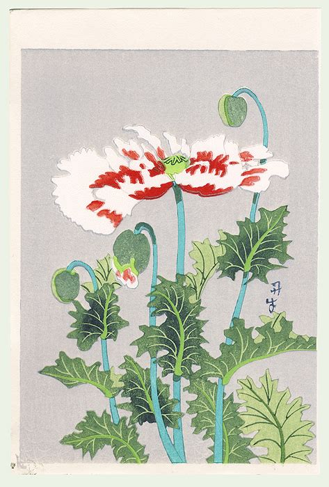 Fuji Arts Japanese Prints Poppies By 20th Century Artist Not Read