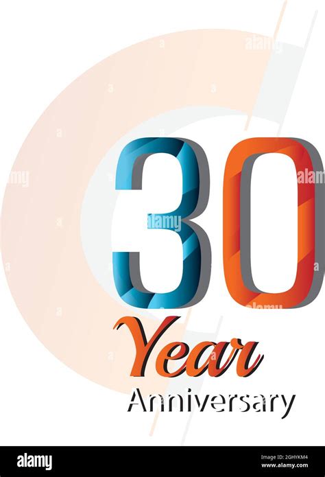 30 Year Anniversary Logo Vector Template Design Illustration Blue And