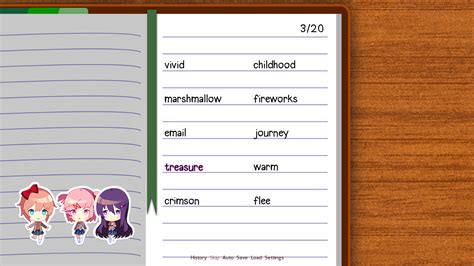 Doki Doki Literature Club Poem Words Guide Allgamers