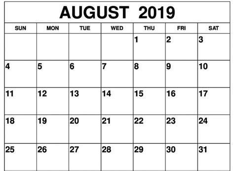 August 2019 Calendar Printable Desk Free Printable Calendar Templates