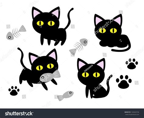 34 Black Cat Images Cartoon Furry Kittens