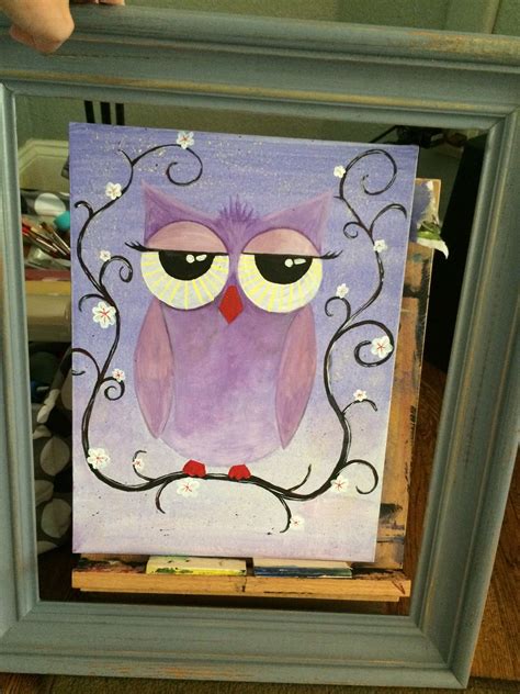 Whimsical owl on canvas with acrylic | Whimsical owl, Painting, Whimsical