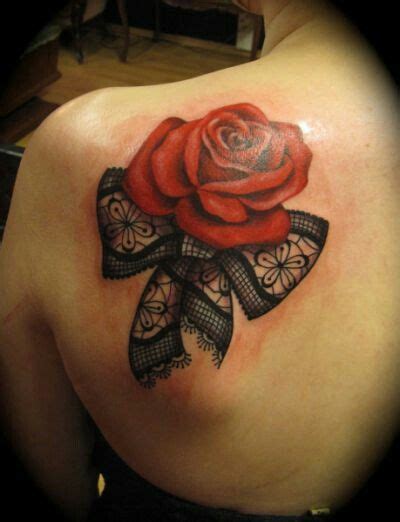 Red Rose Lace Tattoo Lace Tattoo Design Lace Bow Tattoos