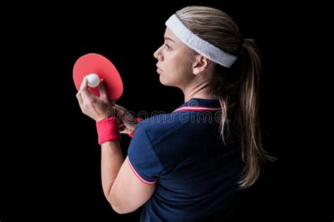 Female Athlete Playing Ping Pong Stock Image Image Of Person Healthy