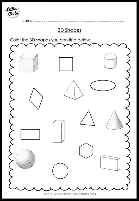 We have a wide selection of worksheets on 2d shapes, including symmetry worksheets, naming 2d shapes. Kindergarten Math 3D Shapes Worksheets and Activities