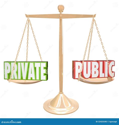 Private Vs Public Information Details Confidential Secrecy Stock Photo