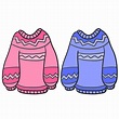 jersey y jersey de lana caliente. conjunto de ilustración de dibujos ...