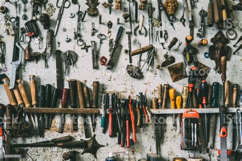 Background Of Working Tools Stock Photo - Download Image Now - iStock