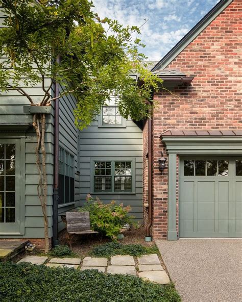 Detroit Sage Green Siding Spaces Traditional With Climbing Plants Rain