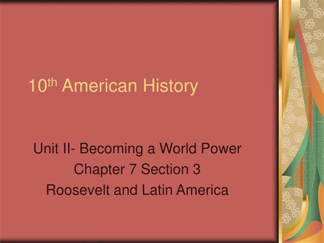 Ppt 10 Th American History Powerpoint Presentation Free Download