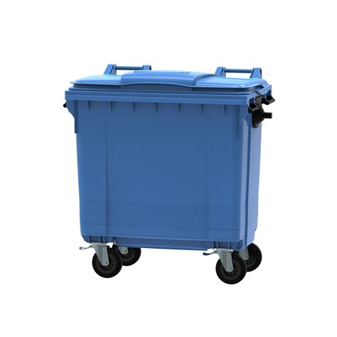 Blue Wheelie Bin Polyethylene 770 Litre Wheeled Recycling Waste Bin