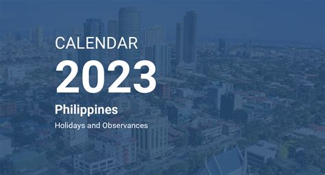 Year 2023 Calendar Philippines
