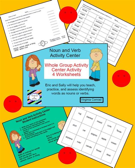 Whole Group Activity Center Activity And 4 Worksheets For Noun And