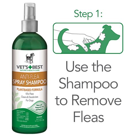 Vets Best Natural Anti Flea Easy Spray Shampoo 16 Oz Naturally For